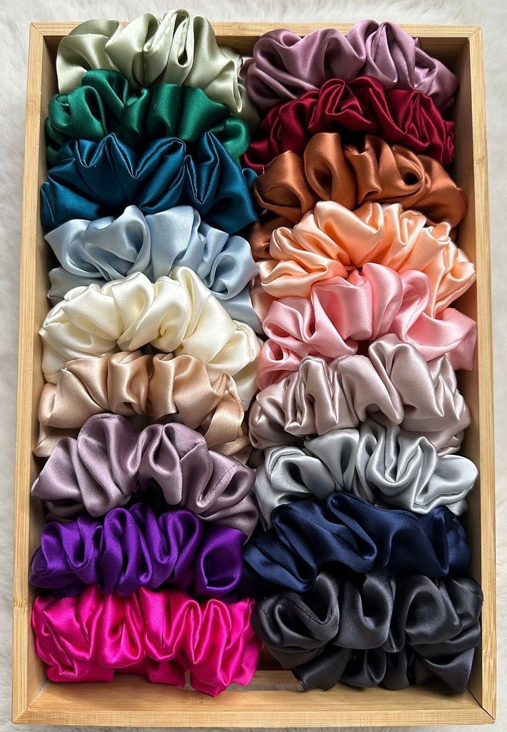 Satin Silk Scrunchies - Buy 5 Get 1 Free (Set of 6)